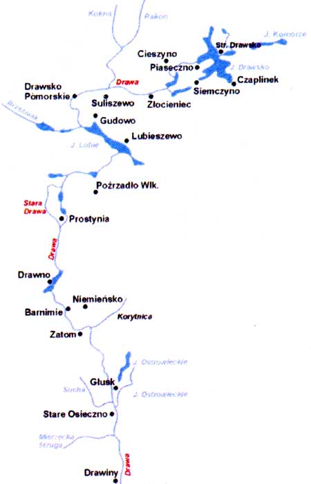 spływ kajakiem po Drawie z Głuska